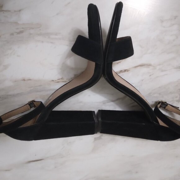 Steve Madden | Carrson Black Suede Block Heel Sandals | Size 9.5 - Picture 9 of 12